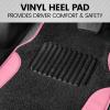 imageBDK Floor Mats for Cars TwoTone Carpet Car Floor Mats with Faux Leather Accents Automotive Floor Mat Set with BuiltIn Heel Pad Stylish Interior Car Accessories GrayBlack  Pink
