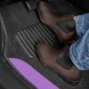 imageBDK Floor Mats for Cars TwoTone Carpet Car Floor Mats with Faux Leather Accents Automotive Floor Mat Set with BuiltIn Heel Pad Stylish Interior Car Accessories GrayBlack  Purple