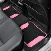 imageBDK Floor Mats for Cars TwoTone Carpet Car Floor Mats with Faux Leather Accents Automotive Floor Mat Set with BuiltIn Heel Pad Stylish Interior Car Accessories GrayBlack  Pink