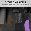 imageBDK Floor Mats for Cars TwoTone Carpet Car Floor Mats with Faux Leather Accents Automotive Floor Mat Set with BuiltIn Heel Pad Stylish Interior Car Accessories GrayBlack  Purple