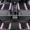 imageBDK Floor Mats for Cars TwoTone Carpet Car Floor Mats with Faux Leather Accents Automotive Floor Mat Set with BuiltIn Heel Pad Stylish Interior Car Accessories GrayBlack  Pink
