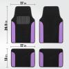 imageBDK Floor Mats for Cars TwoTone Carpet Car Floor Mats with Faux Leather Accents Automotive Floor Mat Set with BuiltIn Heel Pad Stylish Interior Car Accessories GrayBlack  Purple