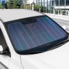 imageBDK Iridescent Mermaid Car Windshield Sun Shade Accordion Folding Sunshade for Car Windshield Blocks UV Rays Sun Visor for Car Front Window Protector  Easy Setup Keeps Vehicle Cool  58 x 27 inchesIridescent Matte Black