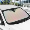 imageBDK Iridescent Mermaid Car Windshield Sun Shade Accordion Folding Sunshade for Car Windshield Blocks UV Rays Sun Visor for Car Front Window Protector  Easy Setup Keeps Vehicle Cool  58 x 27 inchesIridescent Matte White