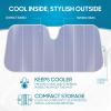 imageBDK Iridescent Mermaid Car Windshield Sun Shade Accordion Folding Sunshade for Car Windshield Blocks UV Rays Sun Visor for Car Front Window Protector  Easy Setup Keeps Vehicle Cool  58 x 27 inchesLavender Shine