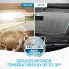 imageBDK Iridescent Mermaid Car Windshield Sun Shade Accordion Folding Sunshade for Car Windshield Blocks UV Rays Sun Visor for Car Front Window Protector  Easy Setup Keeps Vehicle Cool  58 x 27 inchesIridescent Matte White