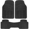 imageBDK ProLiner Floor Mats for Cars Trucks SUV 3Piece AllWeather Car Mats with Universal Fit Design Durable Car Floor Mats with Capture Ridges Waterproof Rubber Floor Mats for Cars BlackBlack