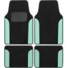 imageBDK Floor Mats for Cars TwoTone Carpet Car Floor Mats with Faux Leather Accents Automotive Floor Mat Set with BuiltIn Heel Pad Stylish Interior Car Accessories GrayBlack  Mint