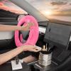 imageAspen Black Fuzzy Steering Wheel Cover for Women  Cute and Stylish Fluffy Fur Steering Wheel Cover for Cars Trucks Vans SUVs Universal Fit for Wheel Sizes 145 to 155 inchesPink
