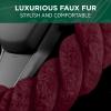 imageAspen Black Fuzzy Steering Wheel Cover for Women  Cute and Stylish Fluffy Fur Steering Wheel Cover for Cars Trucks Vans SUVs Universal Fit for Wheel Sizes 145 to 155 inchesRed