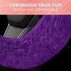 imageAspen Black Fuzzy Steering Wheel Cover for Women  Cute and Stylish Fluffy Fur Steering Wheel Cover for Cars Trucks Vans SUVs Universal Fit for Wheel Sizes 145 to 155 inchesPurple