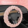 imageAspen Black Fuzzy Steering Wheel Cover for Women  Cute and Stylish Fluffy Fur Steering Wheel Cover for Cars Trucks Vans SUVs Universal Fit for Wheel Sizes 145 to 155 inchesSoft Pink