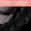 imageAspen Black Fuzzy Steering Wheel Cover for Women  Cute and Stylish Fluffy Fur Steering Wheel Cover for Cars Trucks Vans SUVs Universal Fit for Wheel Sizes 145 to 155 inchesBlack