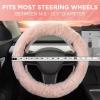 imageAspen Black Fuzzy Steering Wheel Cover for Women  Cute and Stylish Fluffy Fur Steering Wheel Cover for Cars Trucks Vans SUVs Universal Fit for Wheel Sizes 145 to 155 inchesSoft Pink