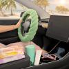 imageAspen Black Fuzzy Steering Wheel Cover for Women  Cute and Stylish Fluffy Fur Steering Wheel Cover for Cars Trucks Vans SUVs Universal Fit for Wheel Sizes 145 to 155 inchesSage Green
