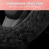 imageAspen Black Fuzzy Steering Wheel Cover for Women  Cute and Stylish Fluffy Fur Steering Wheel Cover for Cars Trucks Vans SUVs Universal Fit for Wheel Sizes 145 to 155 inchesBlack