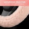 imageAspen Black Fuzzy Steering Wheel Cover for Women  Cute and Stylish Fluffy Fur Steering Wheel Cover for Cars Trucks Vans SUVs Universal Fit for Wheel Sizes 145 to 155 inchesSoft Pink