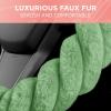 imageAspen Black Fuzzy Steering Wheel Cover for Women  Cute and Stylish Fluffy Fur Steering Wheel Cover for Cars Trucks Vans SUVs Universal Fit for Wheel Sizes 145 to 155 inchesSage Green