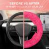 imageAspen Black Fuzzy Steering Wheel Cover for Women  Cute and Stylish Fluffy Fur Steering Wheel Cover for Cars Trucks Vans SUVs Universal Fit for Wheel Sizes 145 to 155 inchesHot Pink
