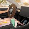 imageAspen Black Fuzzy Steering Wheel Cover for Women  Cute and Stylish Fluffy Fur Steering Wheel Cover for Cars Trucks Vans SUVs Universal Fit for Wheel Sizes 145 to 155 inchesBrown