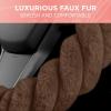 imageAspen Black Fuzzy Steering Wheel Cover for Women  Cute and Stylish Fluffy Fur Steering Wheel Cover for Cars Trucks Vans SUVs Universal Fit for Wheel Sizes 145 to 155 inchesBrown
