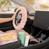 imageAspen Black Fuzzy Steering Wheel Cover for Women  Cute and Stylish Fluffy Fur Steering Wheel Cover for Cars Trucks Vans SUVs Universal Fit for Wheel Sizes 145 to 155 inchesSoft Pink