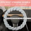 imageAspen Black Fuzzy Steering Wheel Cover for Women  Cute and Stylish Fluffy Fur Steering Wheel Cover for Cars Trucks Vans SUVs Universal Fit for Wheel Sizes 145 to 155 inchesSlate Gray