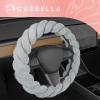 imageAspen Black Fuzzy Steering Wheel Cover for Women  Cute and Stylish Fluffy Fur Steering Wheel Cover for Cars Trucks Vans SUVs Universal Fit for Wheel Sizes 145 to 155 inchesSlate Gray