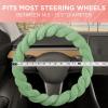 imageAspen Black Fuzzy Steering Wheel Cover for Women  Cute and Stylish Fluffy Fur Steering Wheel Cover for Cars Trucks Vans SUVs Universal Fit for Wheel Sizes 145 to 155 inchesSage Green