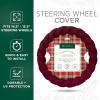 imageAspen Black Fuzzy Steering Wheel Cover for Women  Cute and Stylish Fluffy Fur Steering Wheel Cover for Cars Trucks Vans SUVs Universal Fit for Wheel Sizes 145 to 155 inchesRed