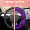 imageAspen Black Fuzzy Steering Wheel Cover for Women  Cute and Stylish Fluffy Fur Steering Wheel Cover for Cars Trucks Vans SUVs Universal Fit for Wheel Sizes 145 to 155 inchesPurple