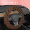 imageAspen Black Fuzzy Steering Wheel Cover for Women  Cute and Stylish Fluffy Fur Steering Wheel Cover for Cars Trucks Vans SUVs Universal Fit for Wheel Sizes 145 to 155 inchesBrown