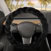 imageAspen Black Fuzzy Steering Wheel Cover for Women  Cute and Stylish Fluffy Fur Steering Wheel Cover for Cars Trucks Vans SUVs Universal Fit for Wheel Sizes 145 to 155 inchesBlack