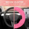 imageAspen Black Fuzzy Steering Wheel Cover for Women  Cute and Stylish Fluffy Fur Steering Wheel Cover for Cars Trucks Vans SUVs Universal Fit for Wheel Sizes 145 to 155 inchesPink