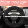 imageAspen Black Fuzzy Steering Wheel Cover for Women  Cute and Stylish Fluffy Fur Steering Wheel Cover for Cars Trucks Vans SUVs Universal Fit for Wheel Sizes 145 to 155 inchesBlack