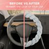 imageAspen Black Fuzzy Steering Wheel Cover for Women  Cute and Stylish Fluffy Fur Steering Wheel Cover for Cars Trucks Vans SUVs Universal Fit for Wheel Sizes 145 to 155 inchesSlate Gray
