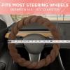 imageAspen Black Fuzzy Steering Wheel Cover for Women  Cute and Stylish Fluffy Fur Steering Wheel Cover for Cars Trucks Vans SUVs Universal Fit for Wheel Sizes 145 to 155 inchesBrown