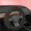 imageAspen Black Fuzzy Steering Wheel Cover for Women  Cute and Stylish Fluffy Fur Steering Wheel Cover for Cars Trucks Vans SUVs Universal Fit for Wheel Sizes 145 to 155 inchesOlive Green