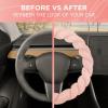 imageAspen Black Fuzzy Steering Wheel Cover for Women  Cute and Stylish Fluffy Fur Steering Wheel Cover for Cars Trucks Vans SUVs Universal Fit for Wheel Sizes 145 to 155 inchesSoft Pink