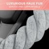 imageAspen Black Fuzzy Steering Wheel Cover for Women  Cute and Stylish Fluffy Fur Steering Wheel Cover for Cars Trucks Vans SUVs Universal Fit for Wheel Sizes 145 to 155 inchesSlate Gray