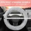 imageAspen Black Fuzzy Steering Wheel Cover for Women  Cute and Stylish Fluffy Fur Steering Wheel Cover for Cars Trucks Vans SUVs Universal Fit for Wheel Sizes 145 to 155 inchesGray