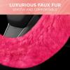 imageAspen Black Fuzzy Steering Wheel Cover for Women  Cute and Stylish Fluffy Fur Steering Wheel Cover for Cars Trucks Vans SUVs Universal Fit for Wheel Sizes 145 to 155 inchesHot Pink