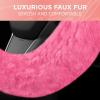 imageAspen Black Fuzzy Steering Wheel Cover for Women  Cute and Stylish Fluffy Fur Steering Wheel Cover for Cars Trucks Vans SUVs Universal Fit for Wheel Sizes 145 to 155 inchesPink