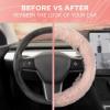 imageAspen Black Fuzzy Steering Wheel Cover for Women  Cute and Stylish Fluffy Fur Steering Wheel Cover for Cars Trucks Vans SUVs Universal Fit for Wheel Sizes 145 to 155 inchesSoft Pink