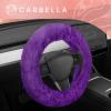 imageAspen Black Fuzzy Steering Wheel Cover for Women  Cute and Stylish Fluffy Fur Steering Wheel Cover for Cars Trucks Vans SUVs Universal Fit for Wheel Sizes 145 to 155 inchesPurple