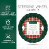 imageAspen Black Fuzzy Steering Wheel Cover for Women  Cute and Stylish Fluffy Fur Steering Wheel Cover for Cars Trucks Vans SUVs Universal Fit for Wheel Sizes 145 to 155 inchesGreen
