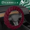 imageAspen Black Fuzzy Steering Wheel Cover for Women  Cute and Stylish Fluffy Fur Steering Wheel Cover for Cars Trucks Vans SUVs Universal Fit for Wheel Sizes 145 to 155 inchesRed