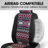 imageBDK Aztec Pattern Car Seat Covers for Front Seats 2Pack Geometric Print Front Seat Cover Set with Matching Headrest Sideless Design for Easy Installation Universal Fits Most Cars Trucks Vans SUVsInca Tocapu Pattern