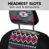 imageBDK Aztec Pattern Car Seat Covers for Front Seats 2Pack Geometric Print Front Seat Cover Set with Matching Headrest Sideless Design for Easy Installation Universal Fits Most Cars Trucks Vans SUVsInca Tocapu Pattern