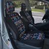 imageBDK Aztec Pattern Car Seat Covers for Front Seats 2Pack Geometric Print Front Seat Cover Set with Matching Headrest Sideless Design for Easy Installation Universal Fits Most Cars Trucks Vans SUVsAztec Pattern